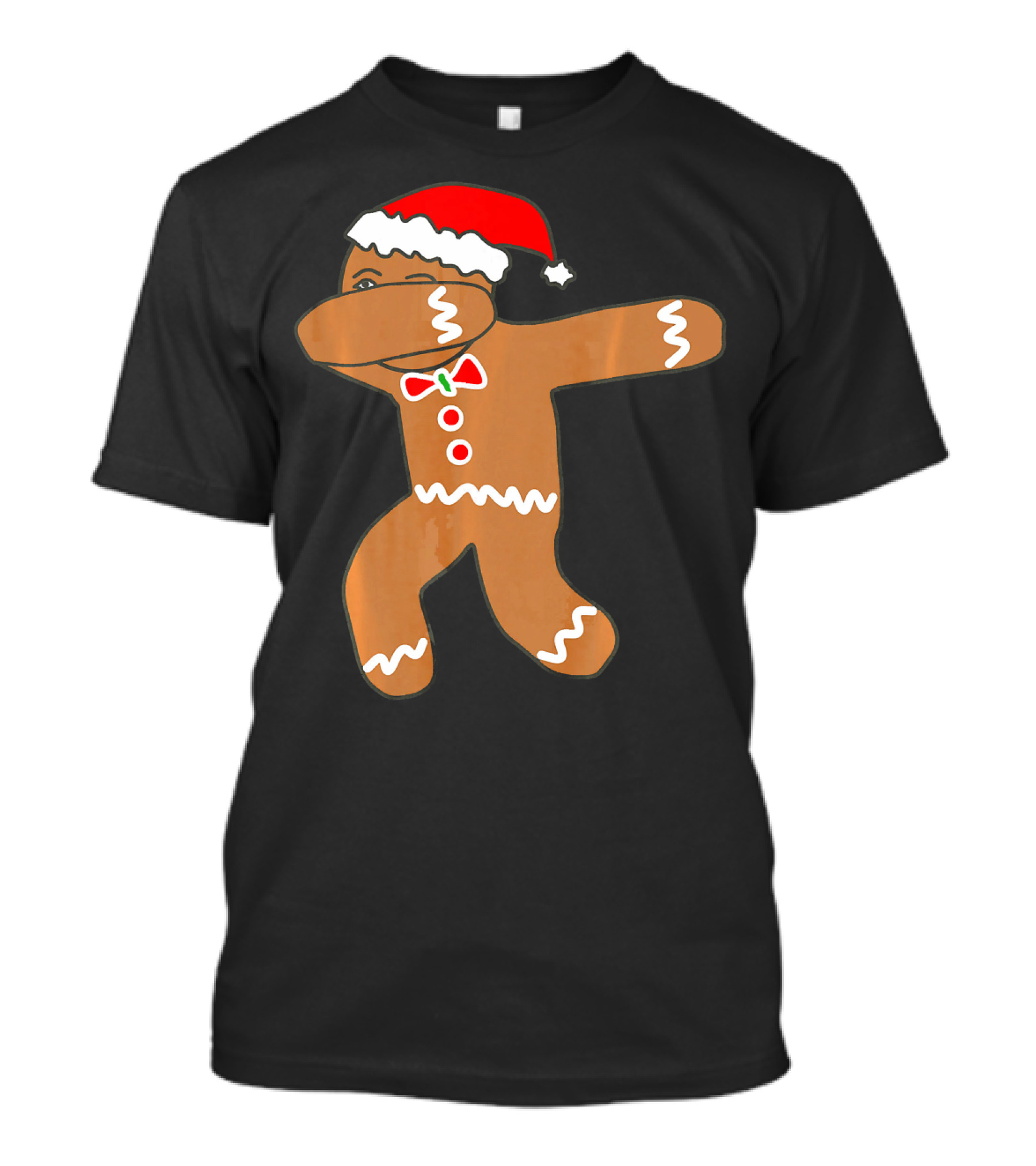 Dabbing Gingerbread Man In Santa Hat T-Shirt