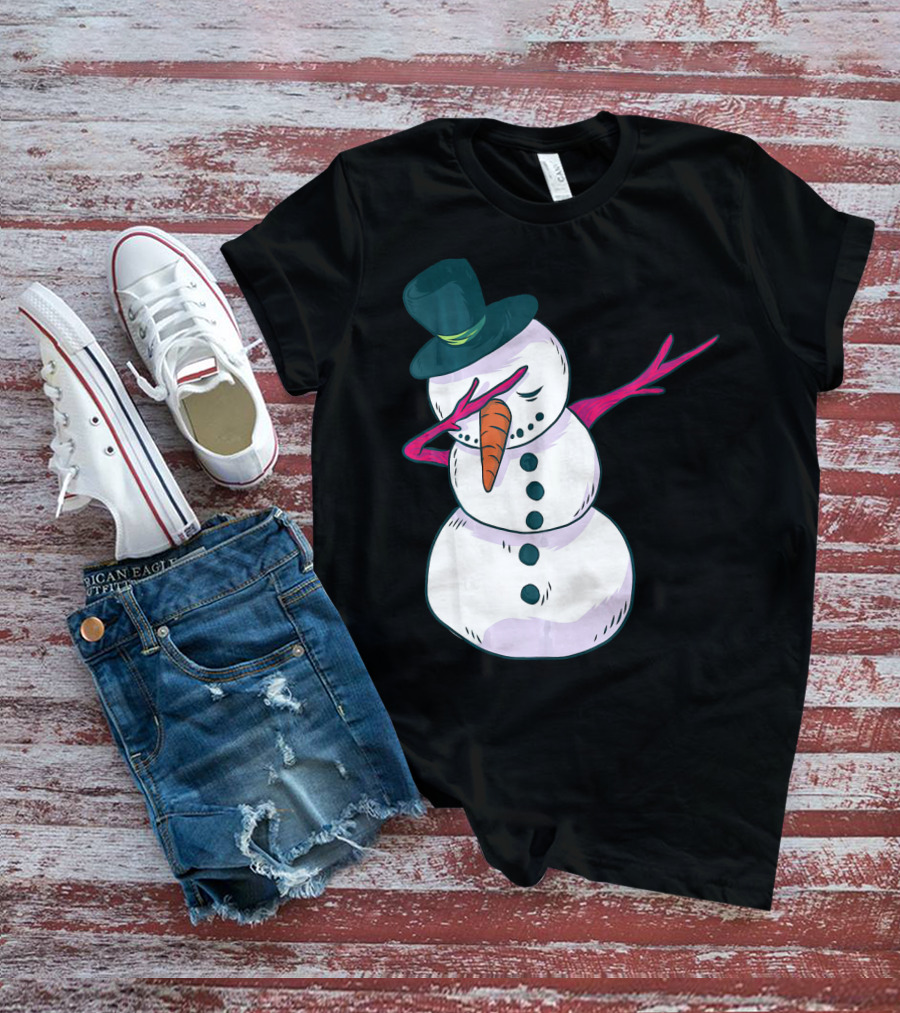 Christmas Snowman Dabbing Festive Dance Move T-Shirt