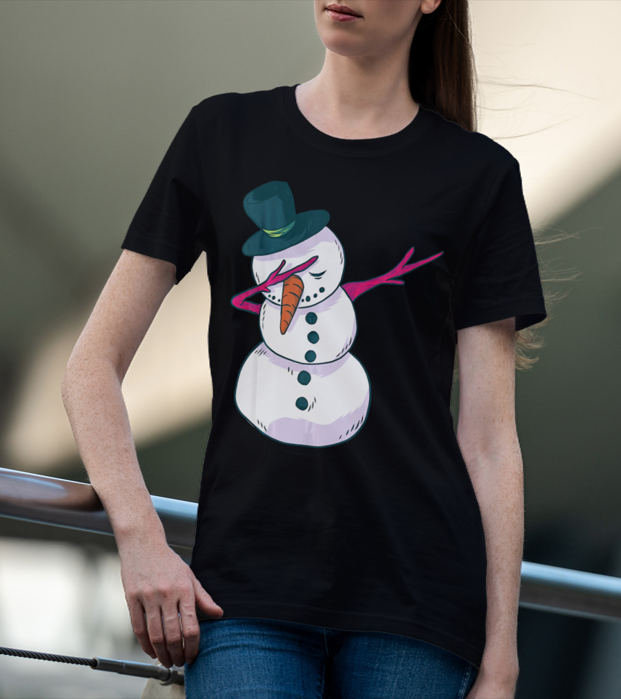Christmas Snowman Dabbing Festive Dance Move T-Shirt