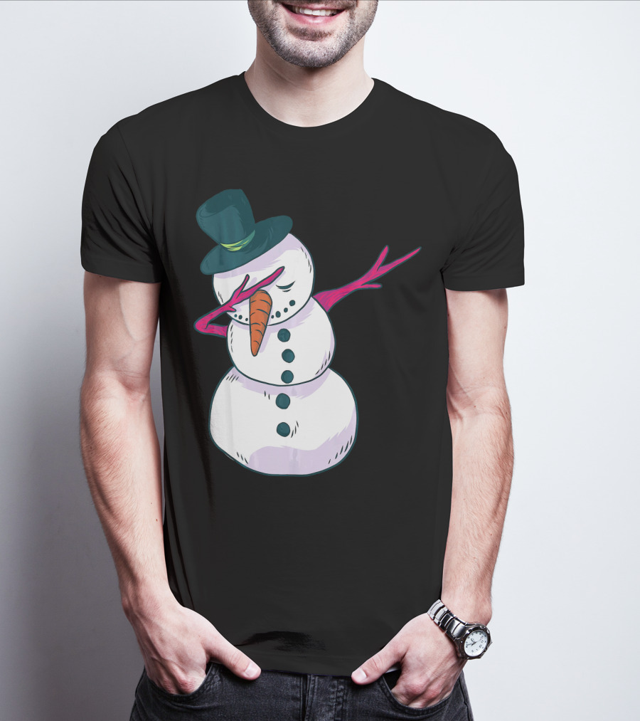 Christmas Snowman Dabbing Festive Dance Move T-Shirt