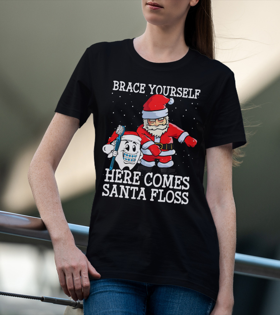 Brace Yourself Here Comes Santa Floss T-Shirt