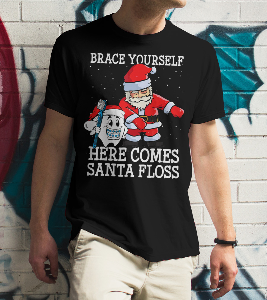 Brace Yourself Here Comes Santa Floss T-Shirt