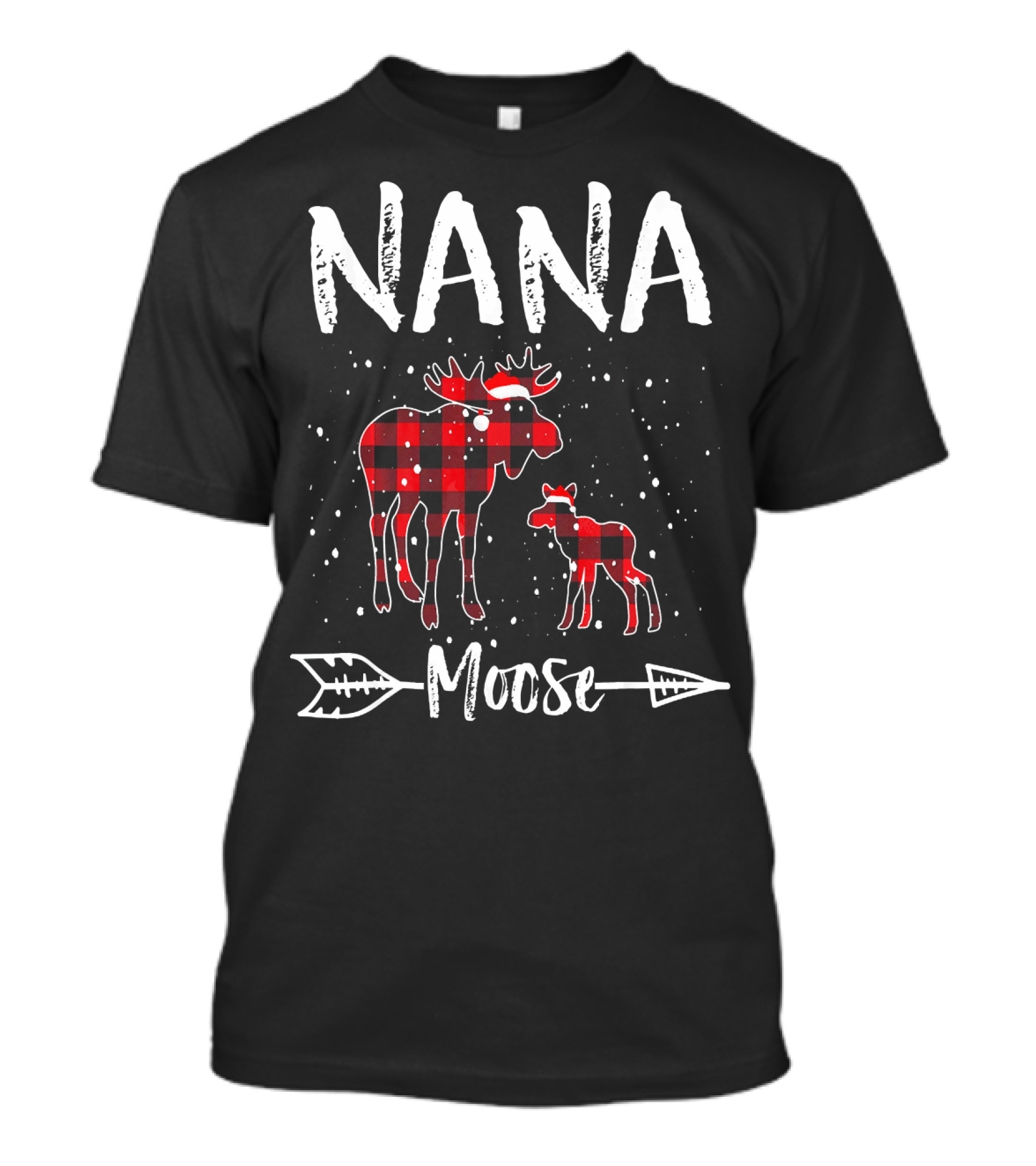 Nana Moose Family Christmas Plaid T-Shirt