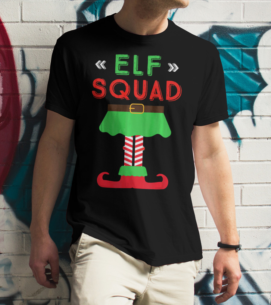 Elf Squad Christmas Holiday Funny Festive T-Shirt