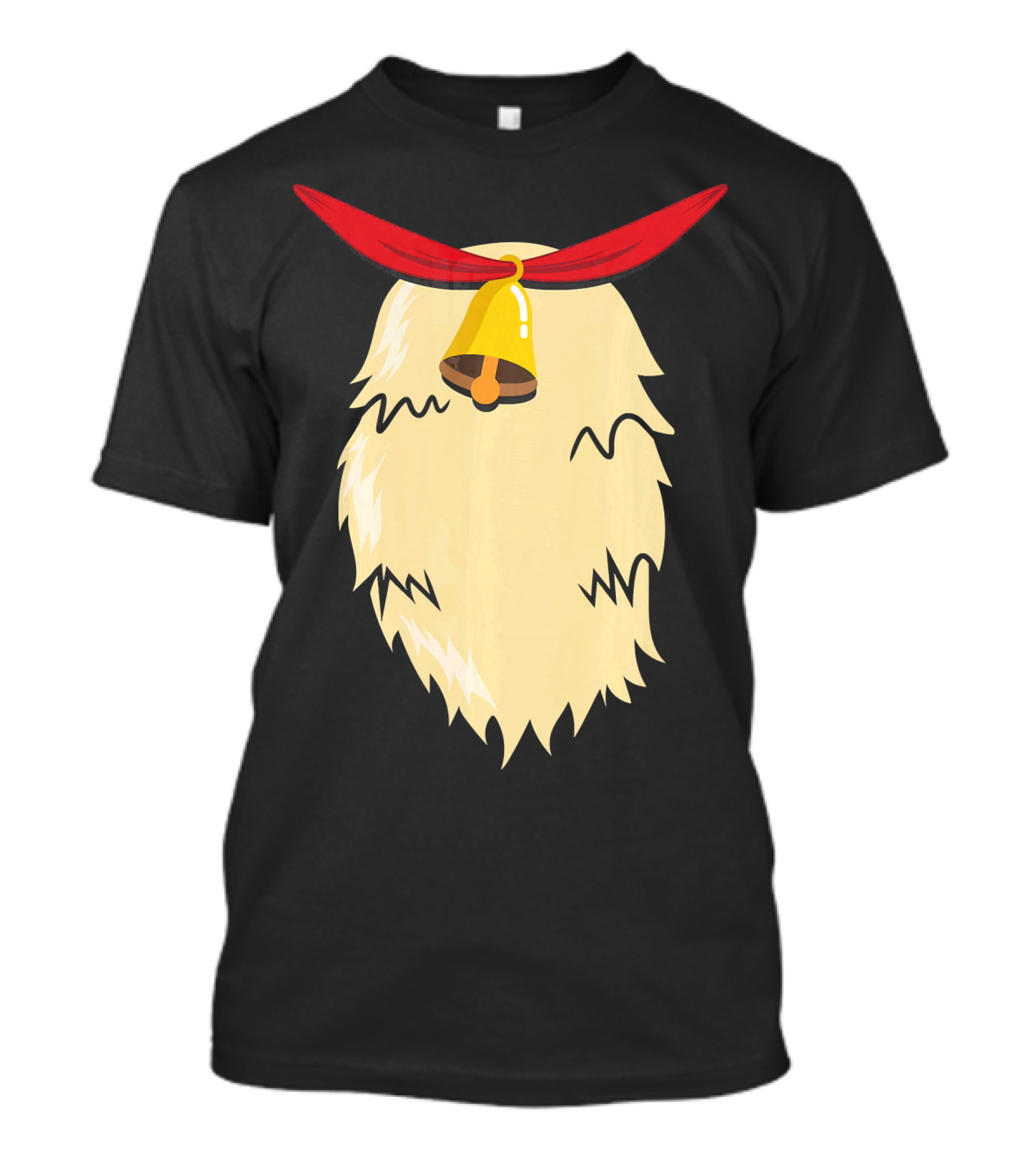 Christmas Reindeer Bell Santa Beard Costume T-Shirt