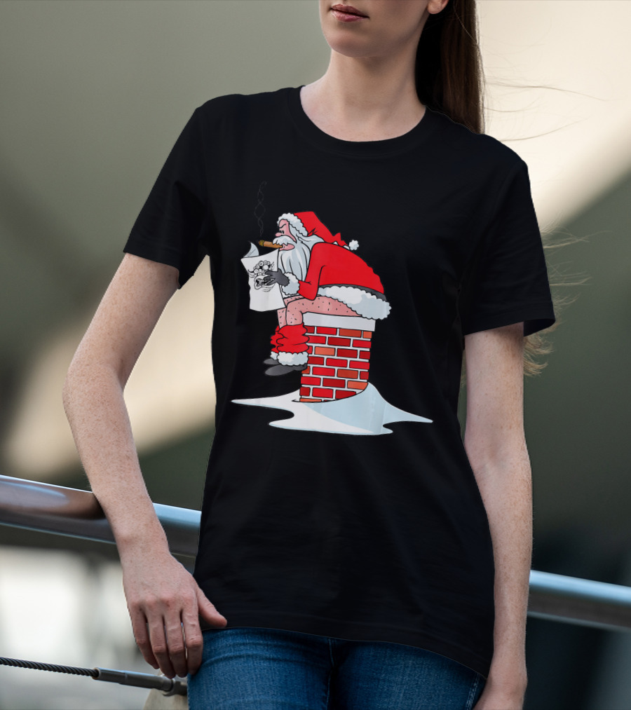 Merry Christmas Santa Claus Chimney Humor T-Shirt