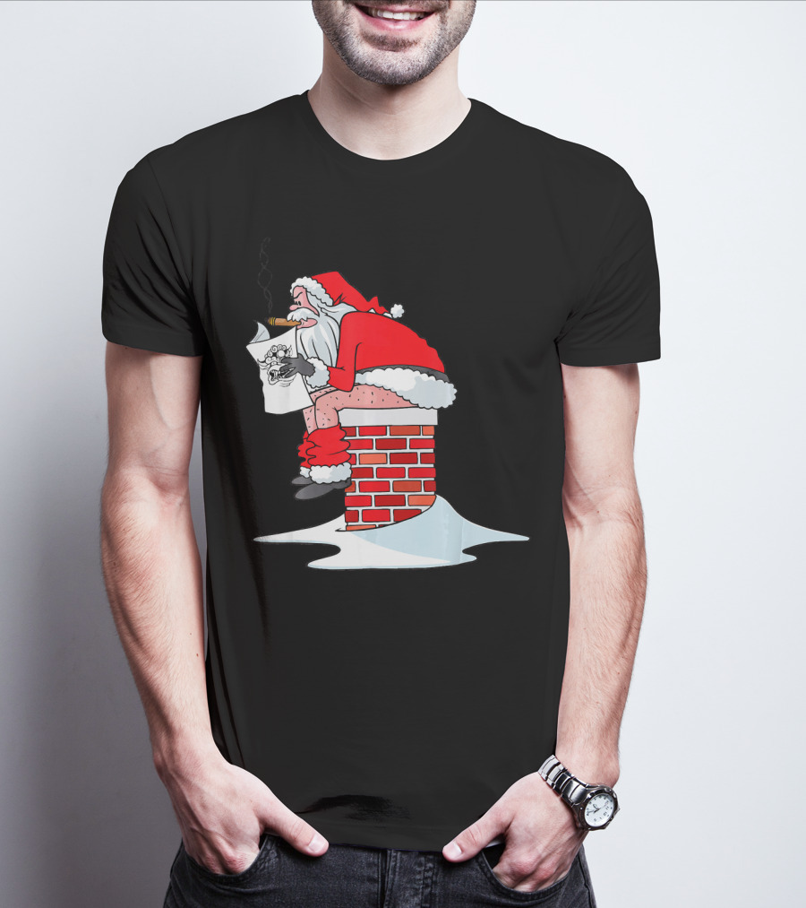 Merry Christmas Santa Claus Chimney Humor T-Shirt