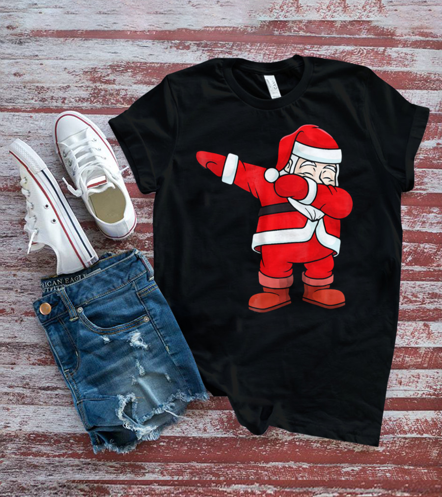 Dabbing Santa Claus Christmas Dance Pose Holiday Fun T-Shirt
