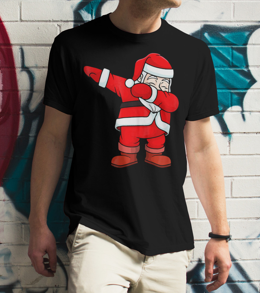 Dabbing Santa Claus Christmas Dance Pose Holiday Fun T-Shirt