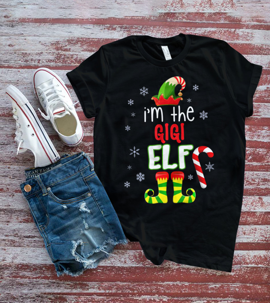 I'm The Gigi Elf Candy Cane Christmas Celebrations T-Shirt