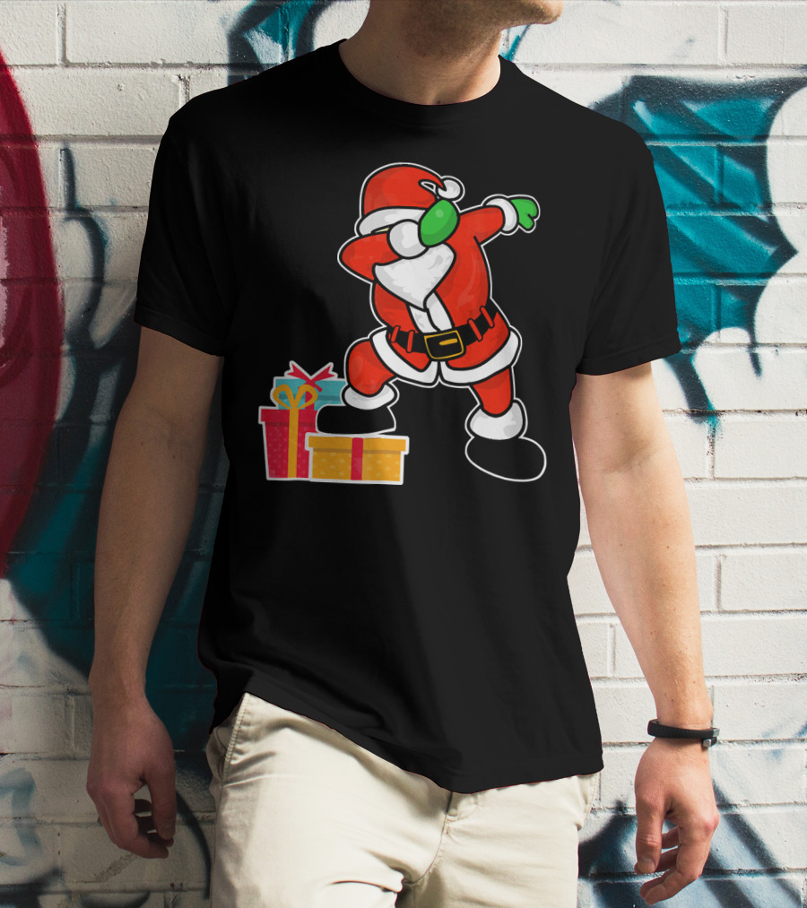 Cute Santa Dabbing With Gifts T-Shirt