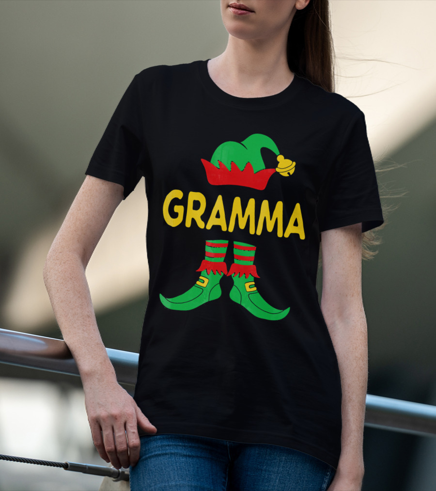 Gramma Elf Christmas Family Matching Outfit Holiday T-Shirt