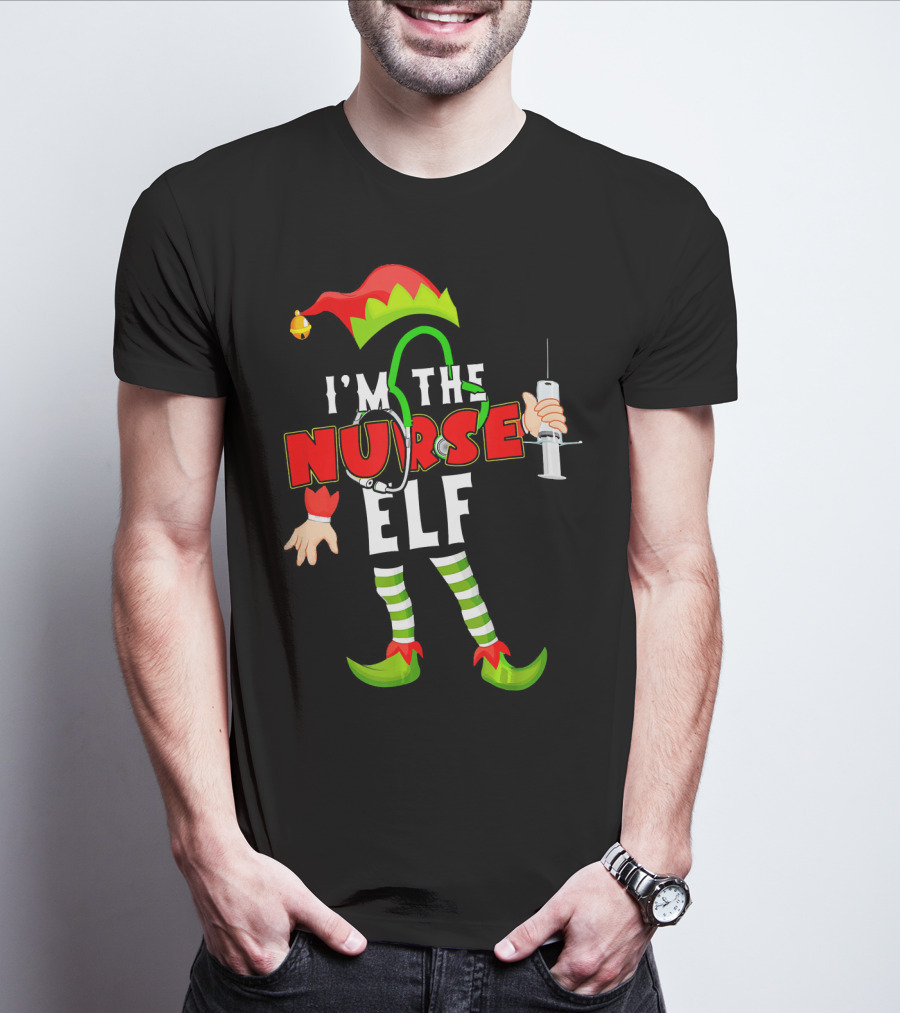 I'm The Nurse Elf RN Syringe Stethoscope Christmas Costume T-Shirt