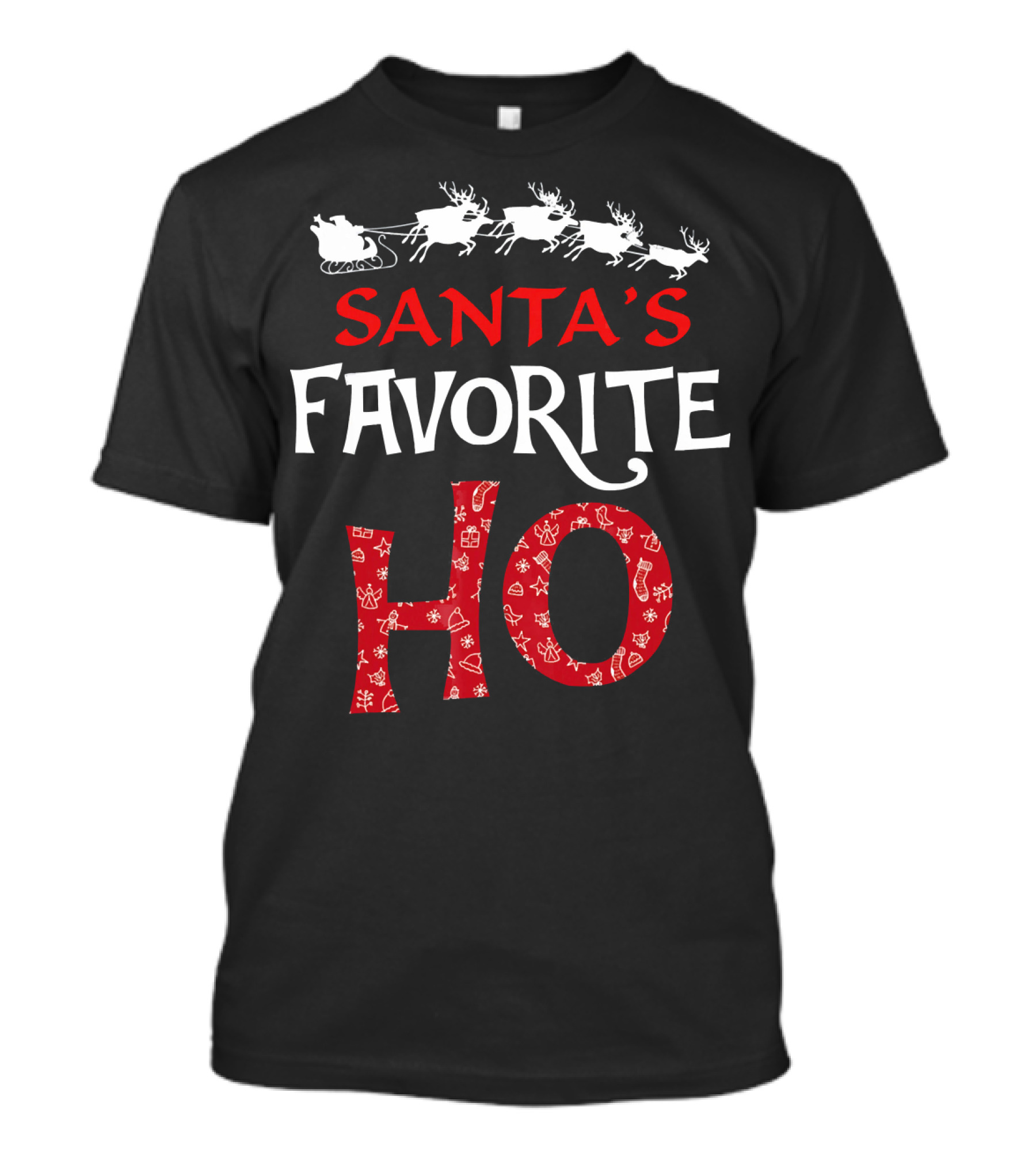 Santa's Favorite Ho Reindeer Sleigh Christmas Holiday T-Shirt