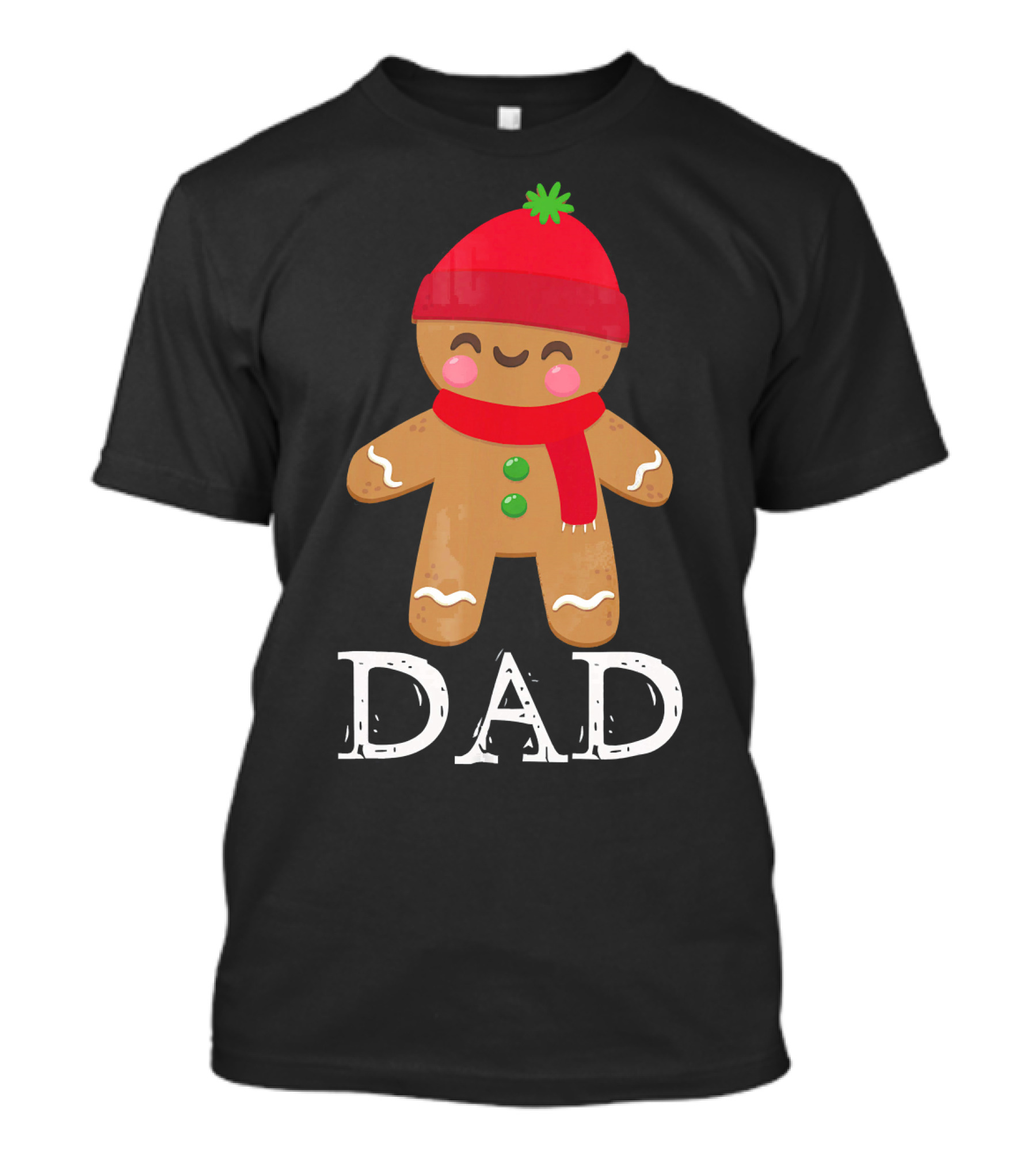 Gingerbread Dad Christmas Matching Pajama Festive Holiday Red Hat Scarf T-Shirt