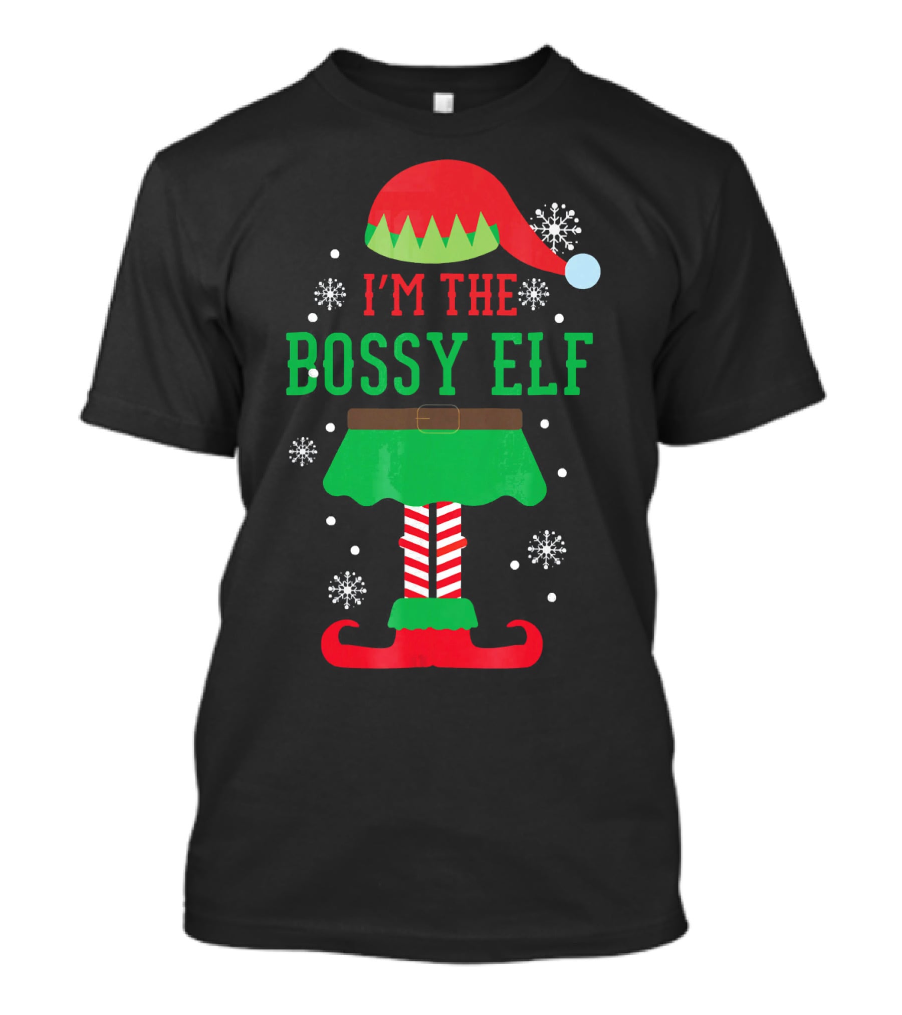 I'm The Bossy Elf Christmas Snowflake T-Shirt
