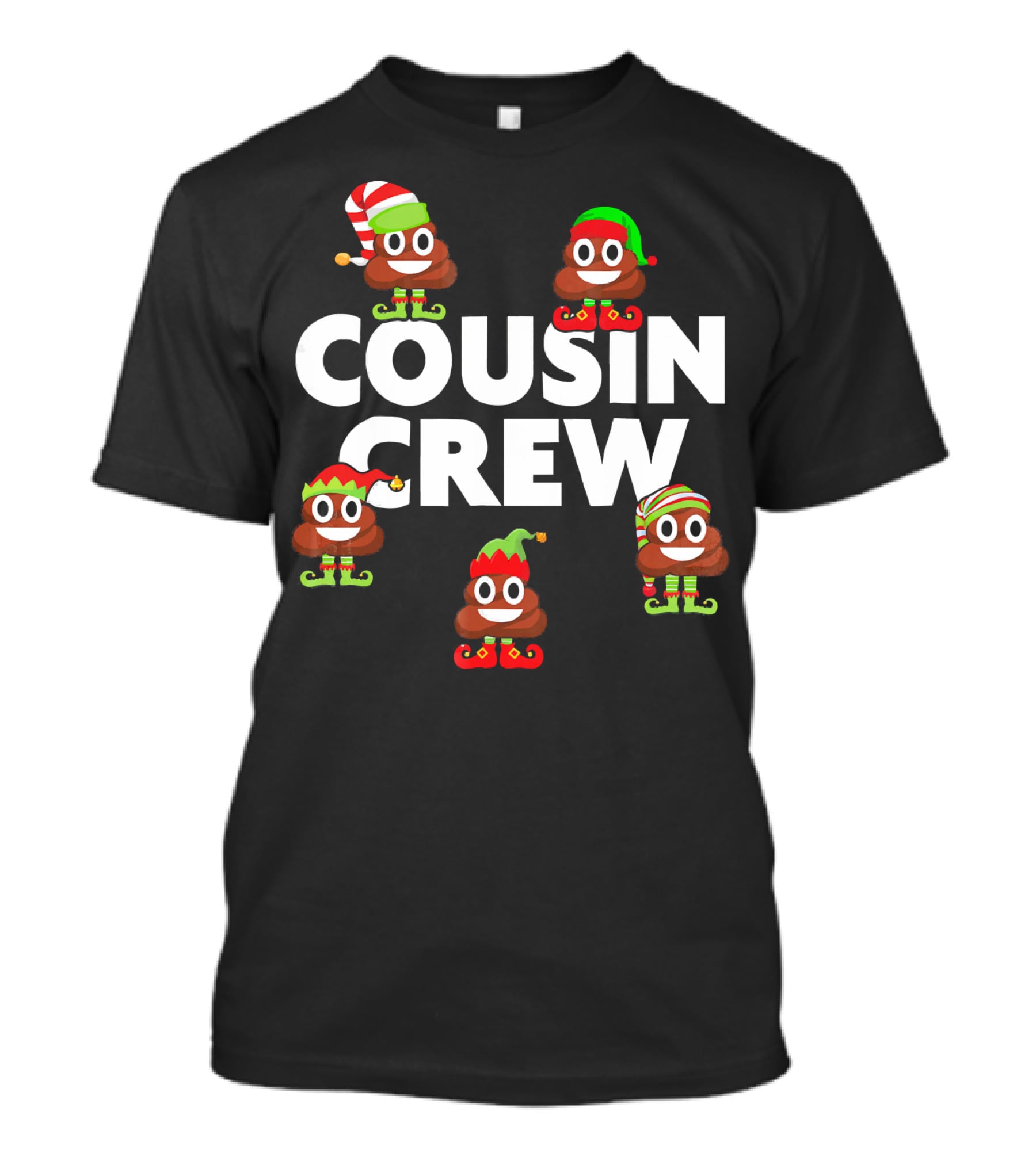 Cousin Crew Christmas PJs Elf Poop Emoji T-Shirt