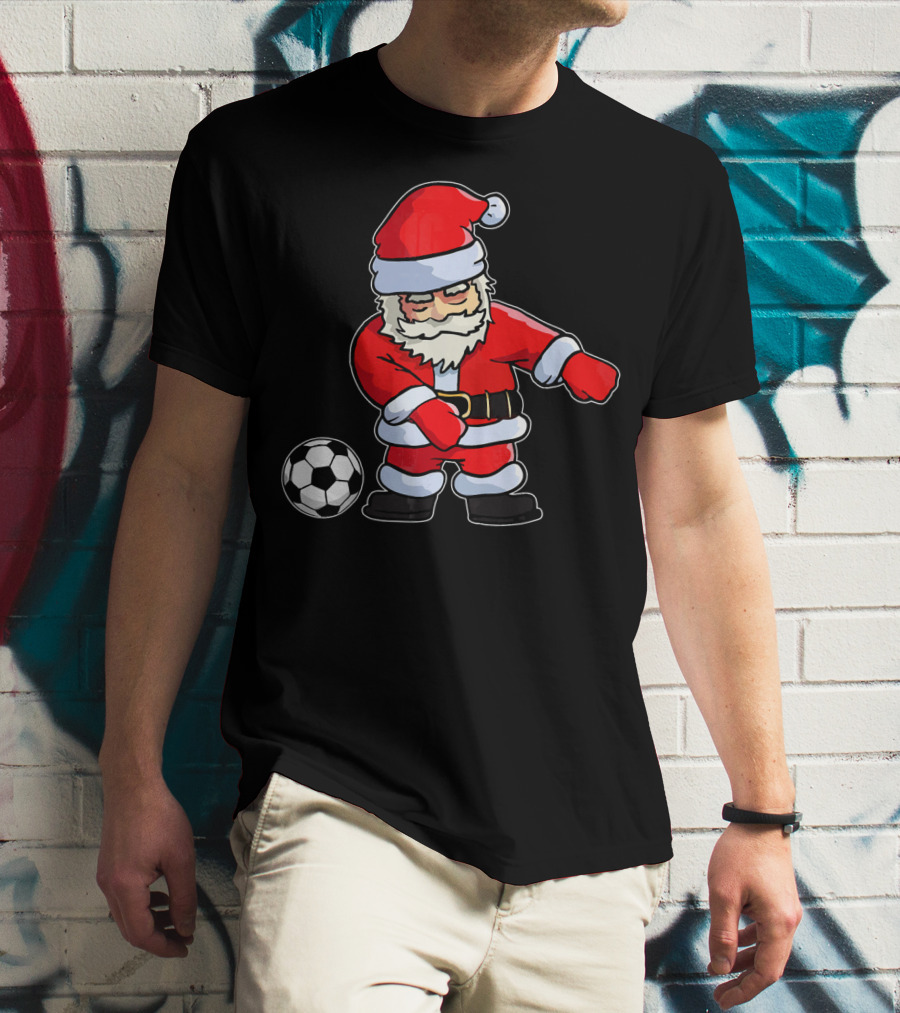 Santa Claus Dancing With Soccer Ball T-Shirt