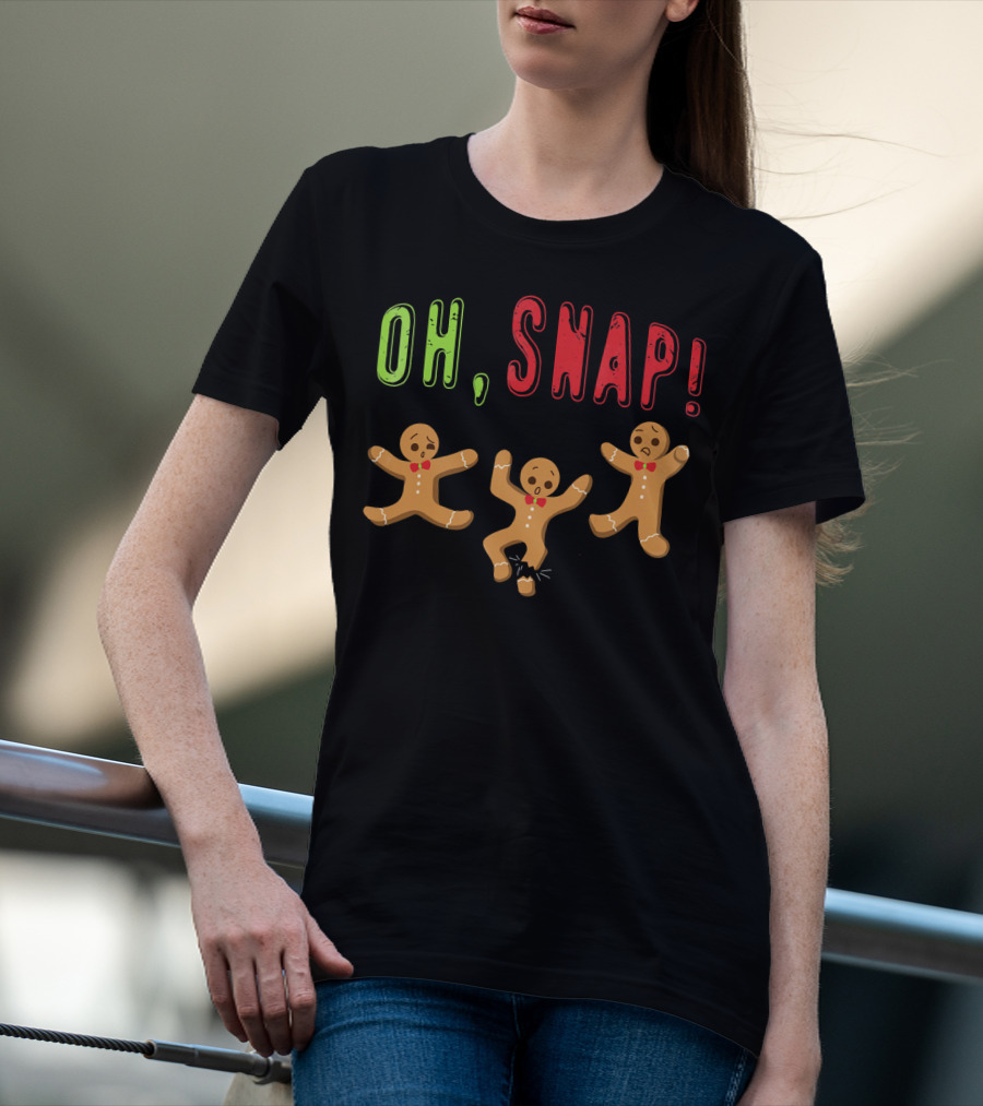 Oh Snap Funny Surprised Gingerbread Trio T-Shirt