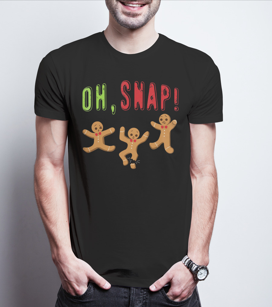 Oh Snap Funny Surprised Gingerbread Trio T-Shirt
