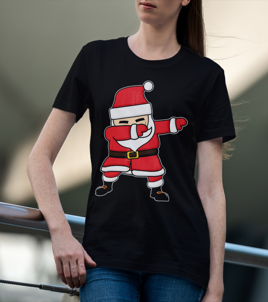 Dabbing Santa Claus Funny Christmas Pose T-Shirt