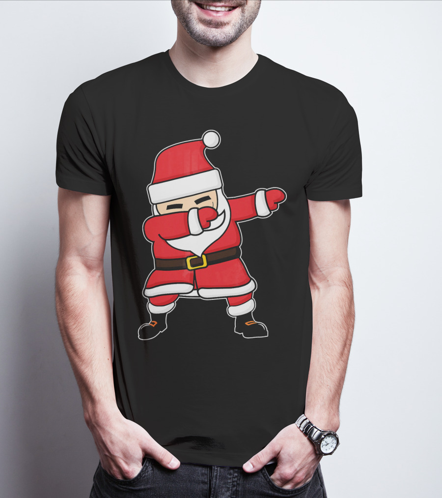 Dabbing Santa Claus Funny Christmas Pose T-Shirt