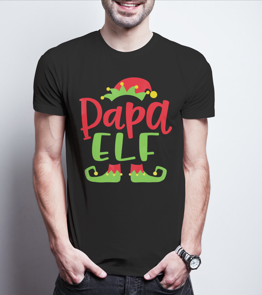 Papa Elf Christmas Match Holiday Humor T-Shirt