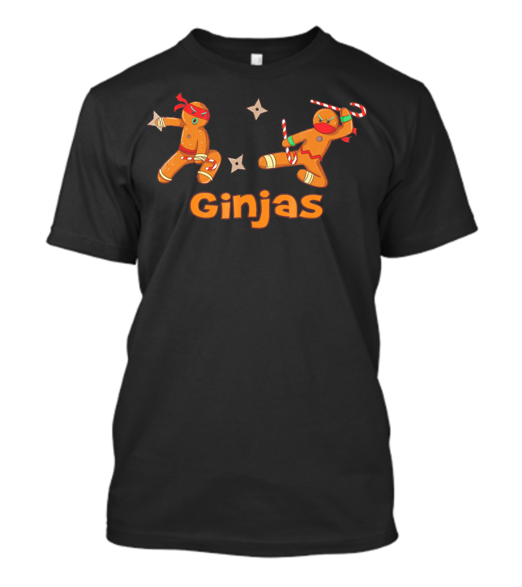 Ginjas Fighting Candy Cane Crew Gingerbr Ninja Gingerbread Cookies T-Shirt
