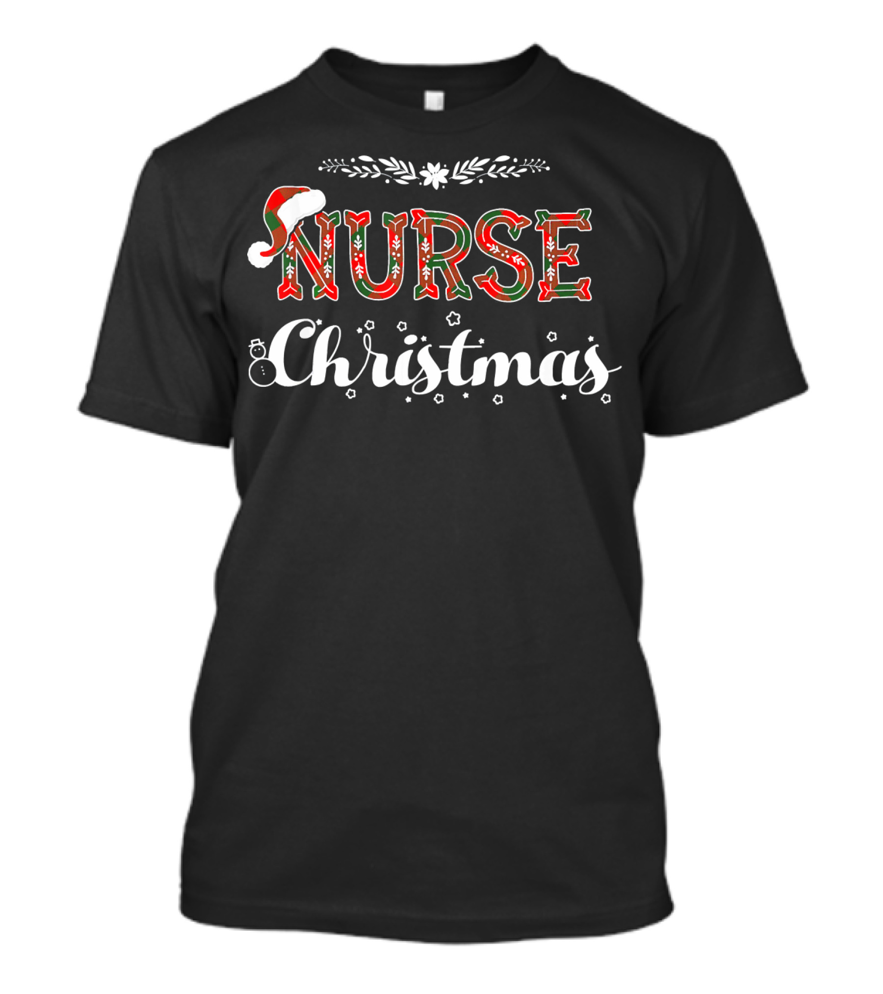 Nurse Christmas Santa Hat Holiday Decor T-Shirt