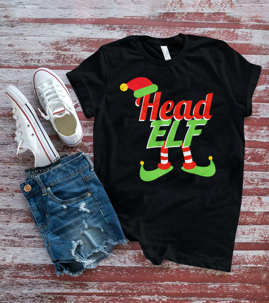Head Elf Christmas Outfit With Hat And Curled Shoes T-Shirt