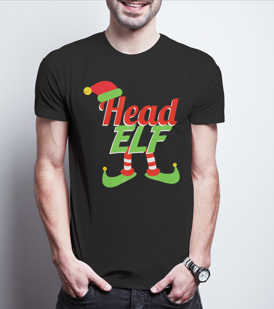 Head Elf Christmas Outfit With Hat And Curled Shoes T-Shirt