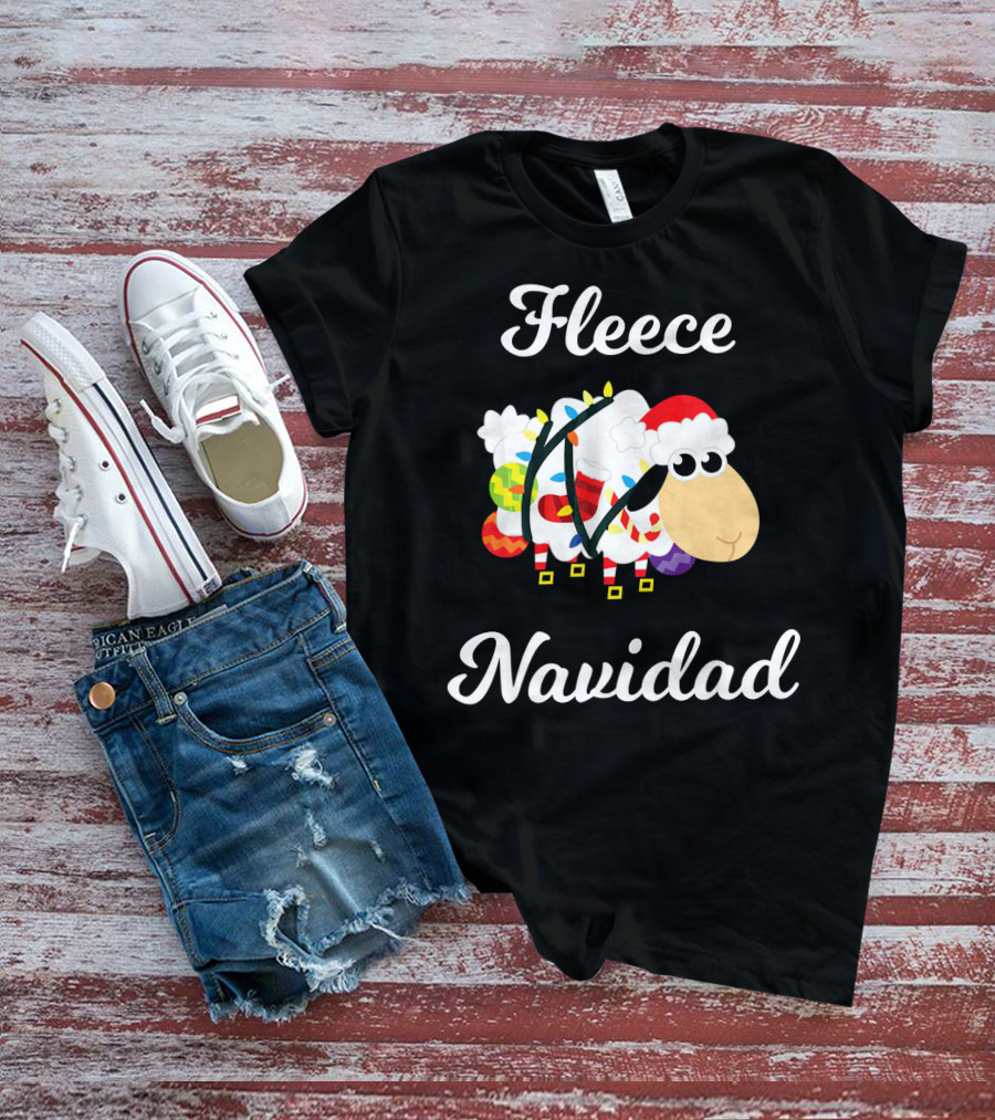 Fleece Navidad Funny Feliz Mexican Sheep Christmas Jumper Santa Hat T-Shirt