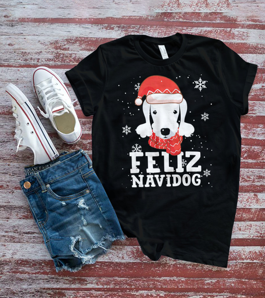 Feliz Navidog Bedlington Terrier Christmas Holiday Fun T-Shirt