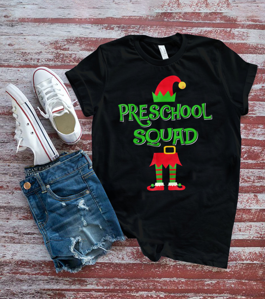Preschool Squad Christmas Elf Teacher T-Shirt