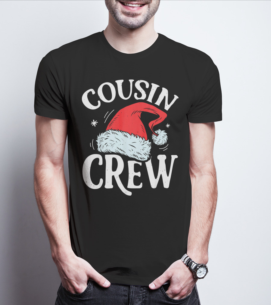 Cousin Crew Santa Hat Christmas T-Shirt