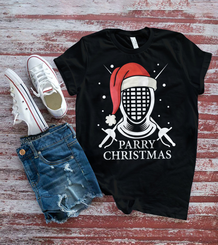 Parry Christmas Fencing Santa T-Shirt