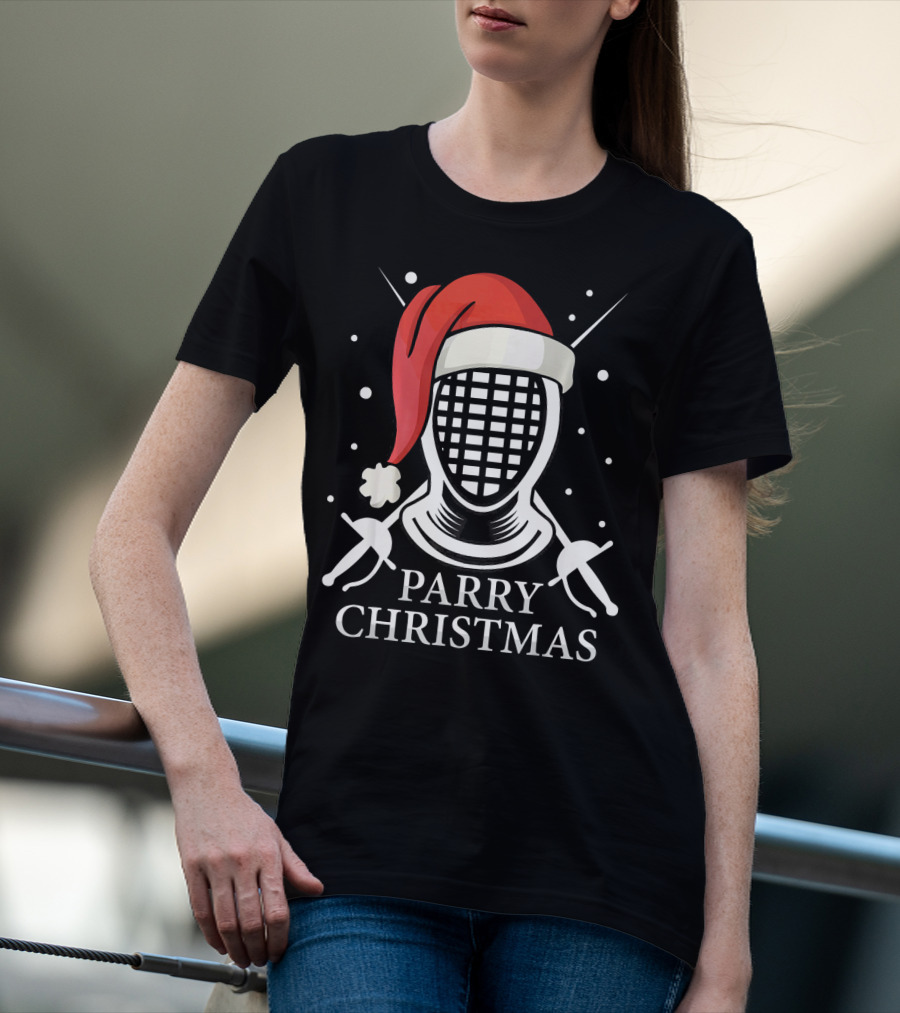 Parry Christmas Fencing Santa T-Shirt