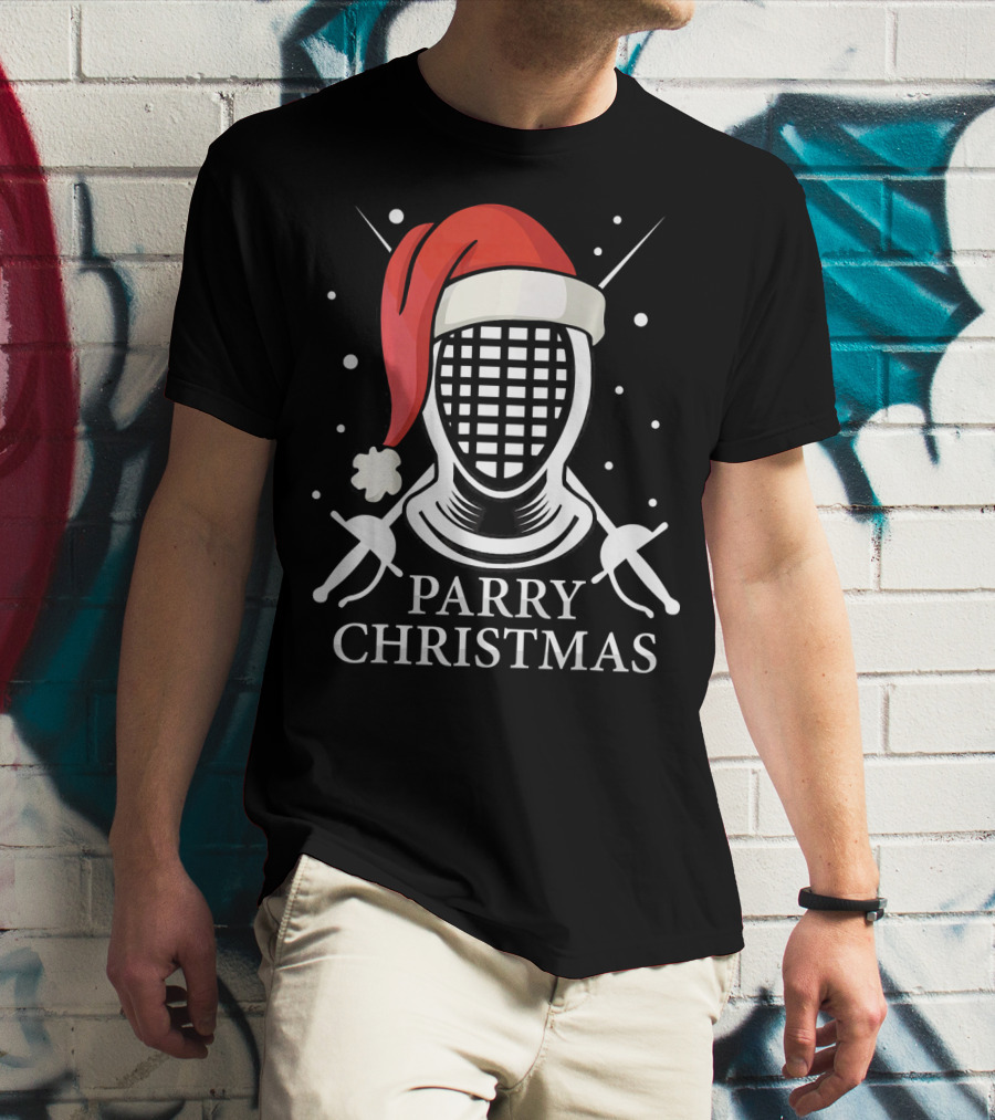 Parry Christmas Fencing Santa T-Shirt