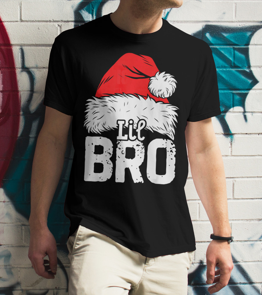 Lil Bro Santa Hat Christmas T-Shirt