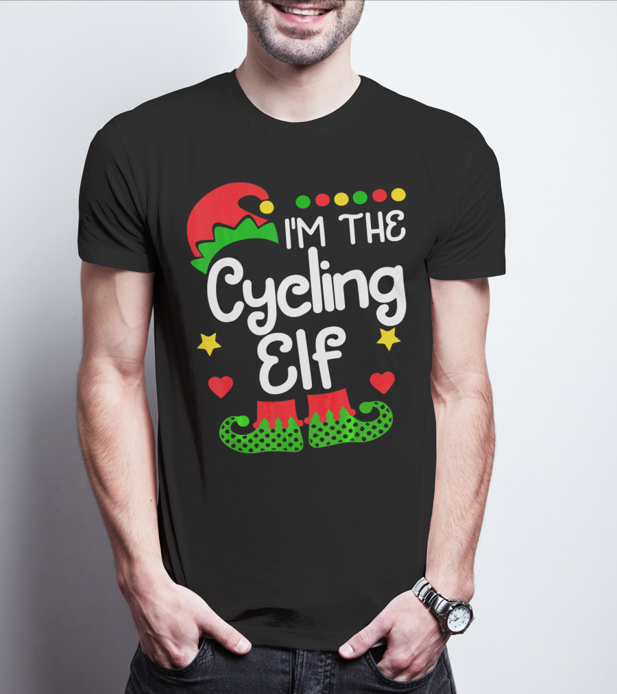 I'm The Cycling Elf Christmas Family Holiday Fun T-Shirt