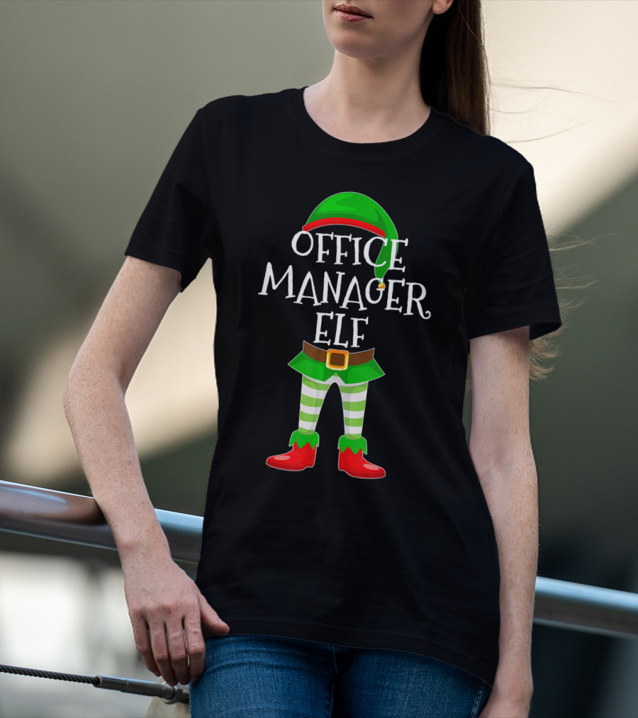 Office Manager Elf Matching Family Christmas T-Shirt