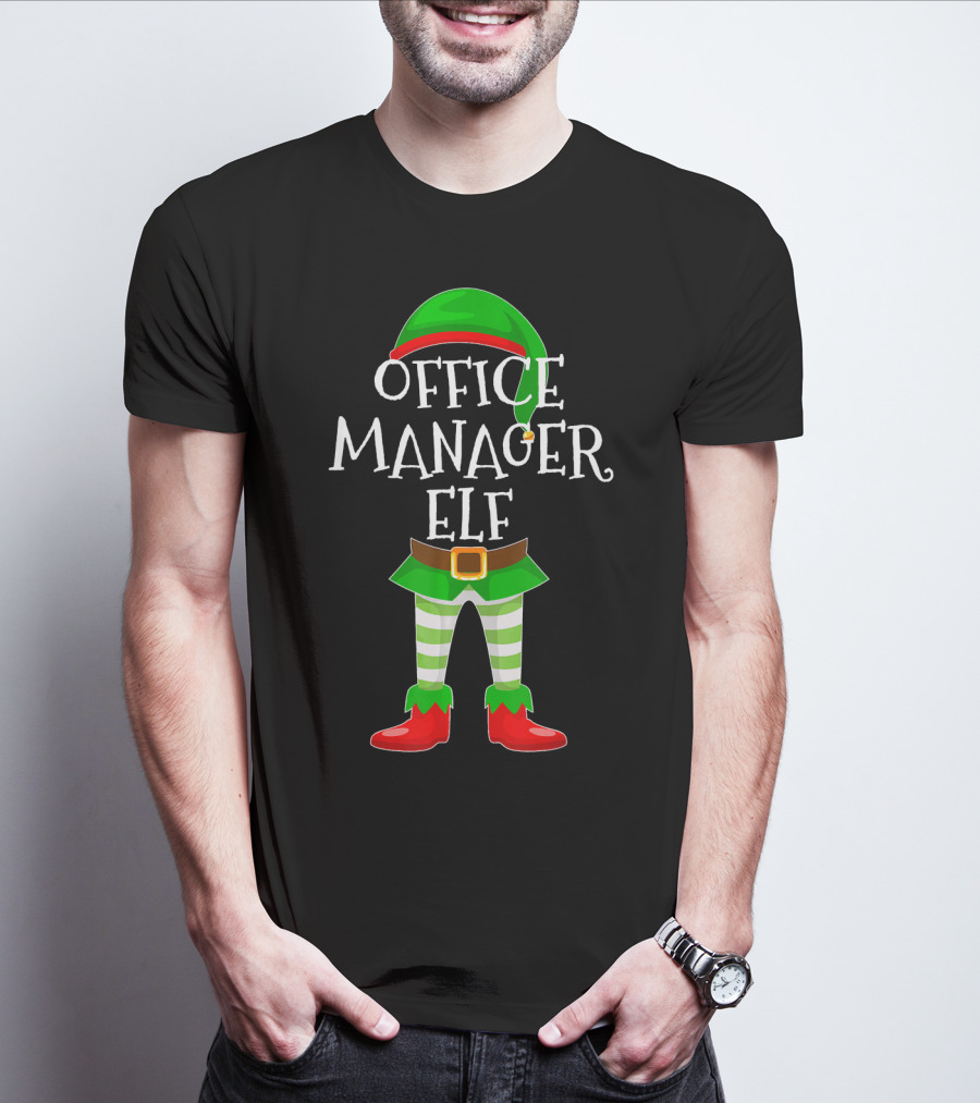 Office Manager Elf Matching Family Christmas T-Shirt