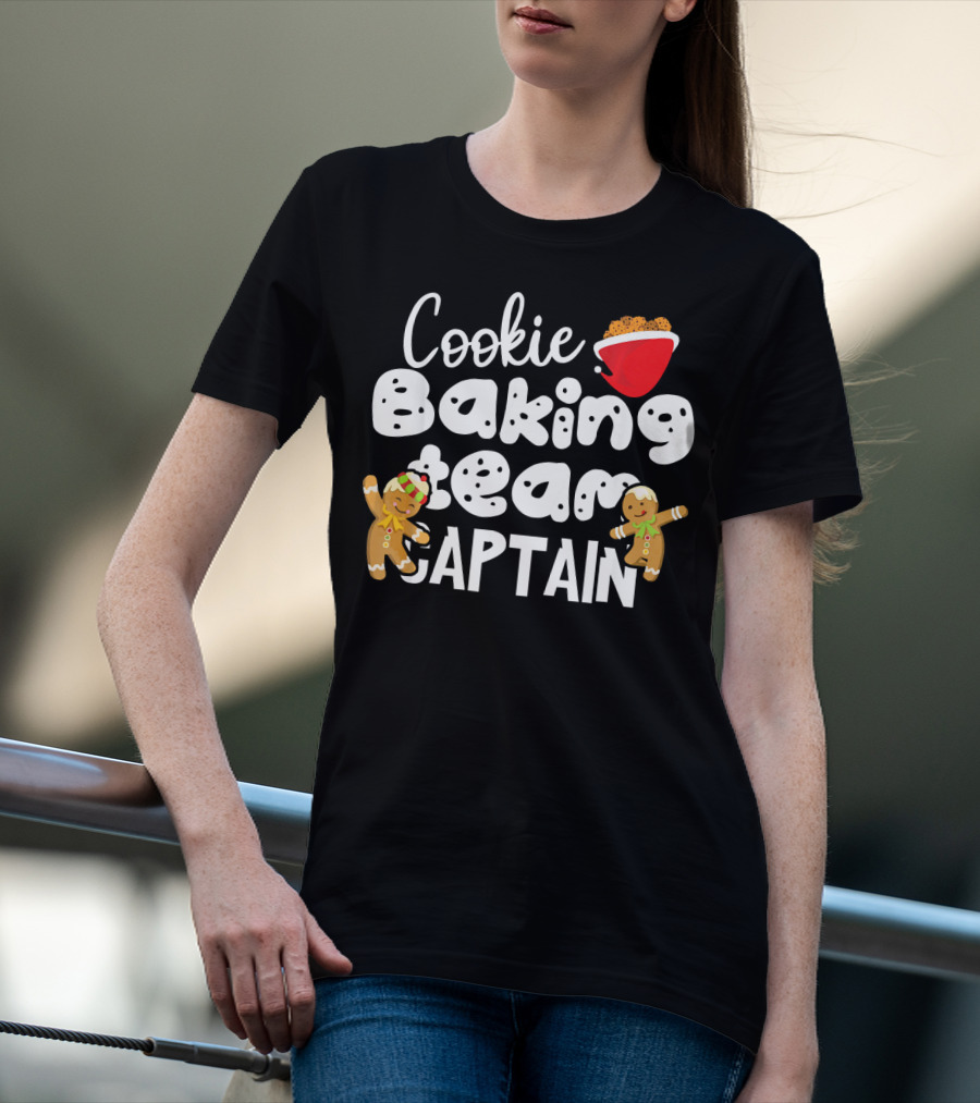 Cookie Baking Team Captain Gingerbread Mixing Bowl T-Shirt