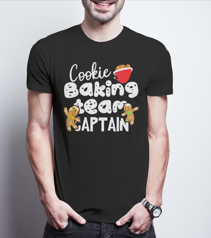 Cookie Baking Team Captain Gingerbread Mixing Bowl T-Shirt
