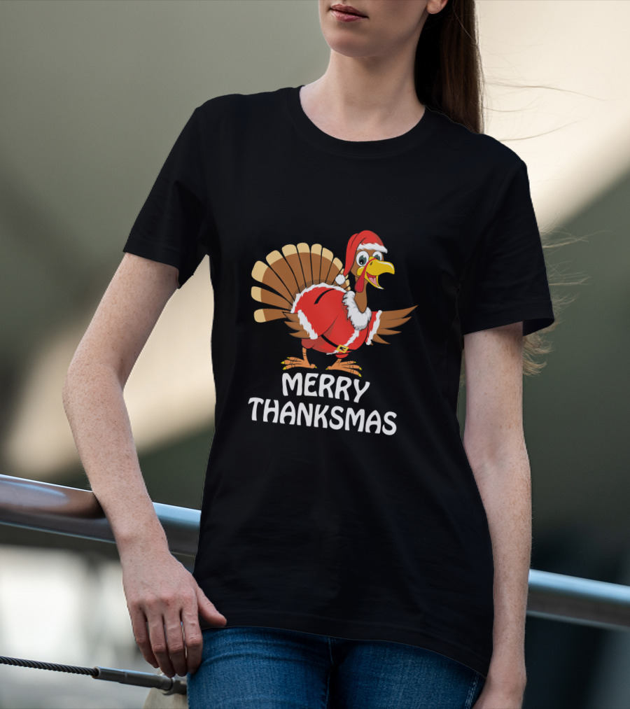 Merry Thanksmas Santa Turkey T-Shirt