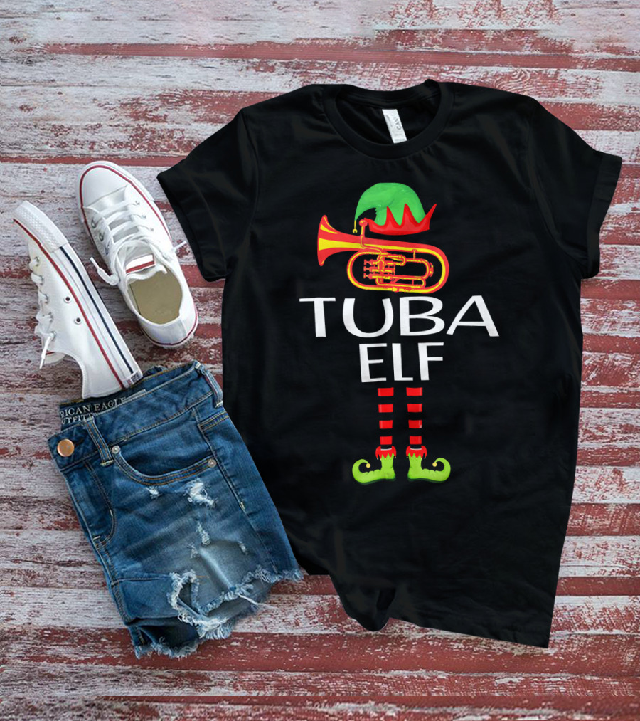 Humorous Tuba Elf Festive Funny For Who Lover T-Shirt