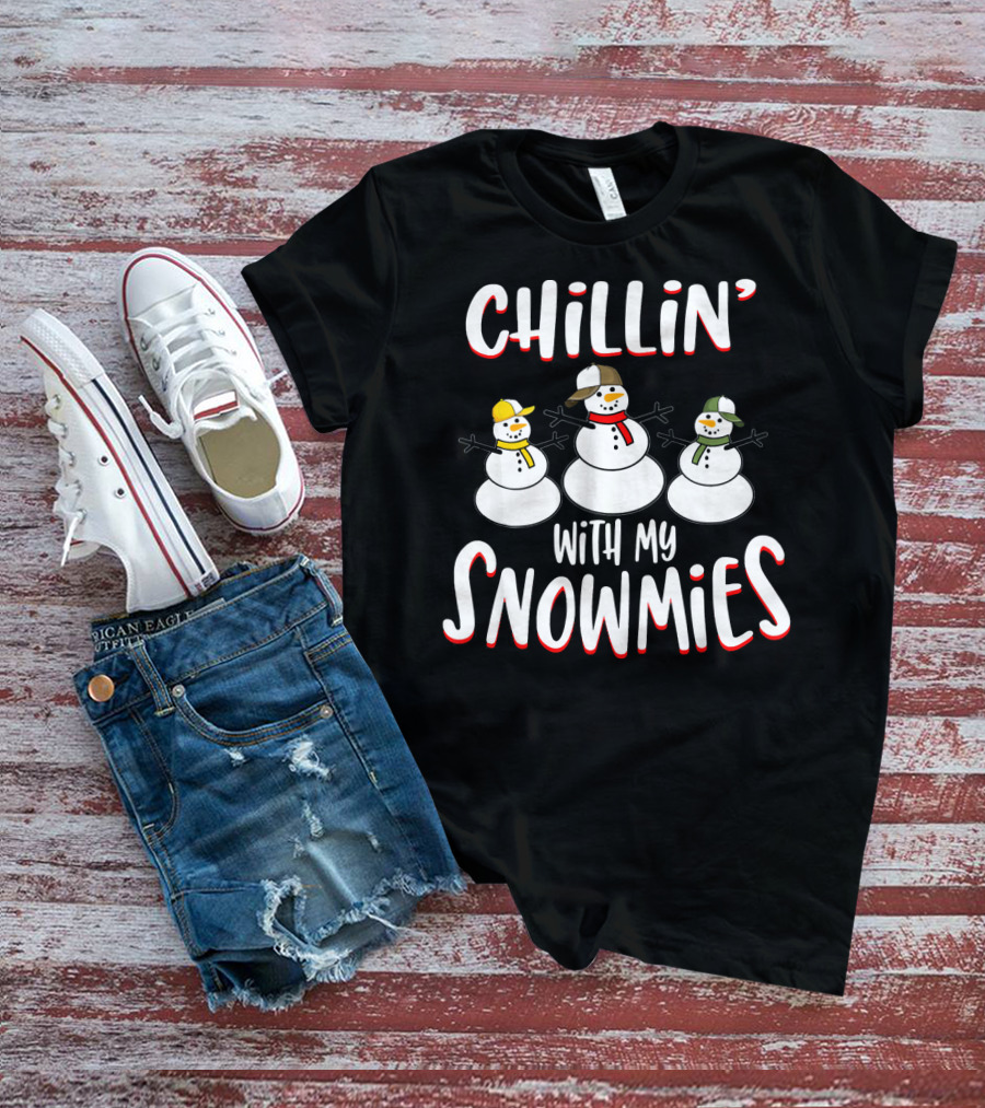 Chillin With My Snowmies Snowman Squad Trio Fun T-Shirt