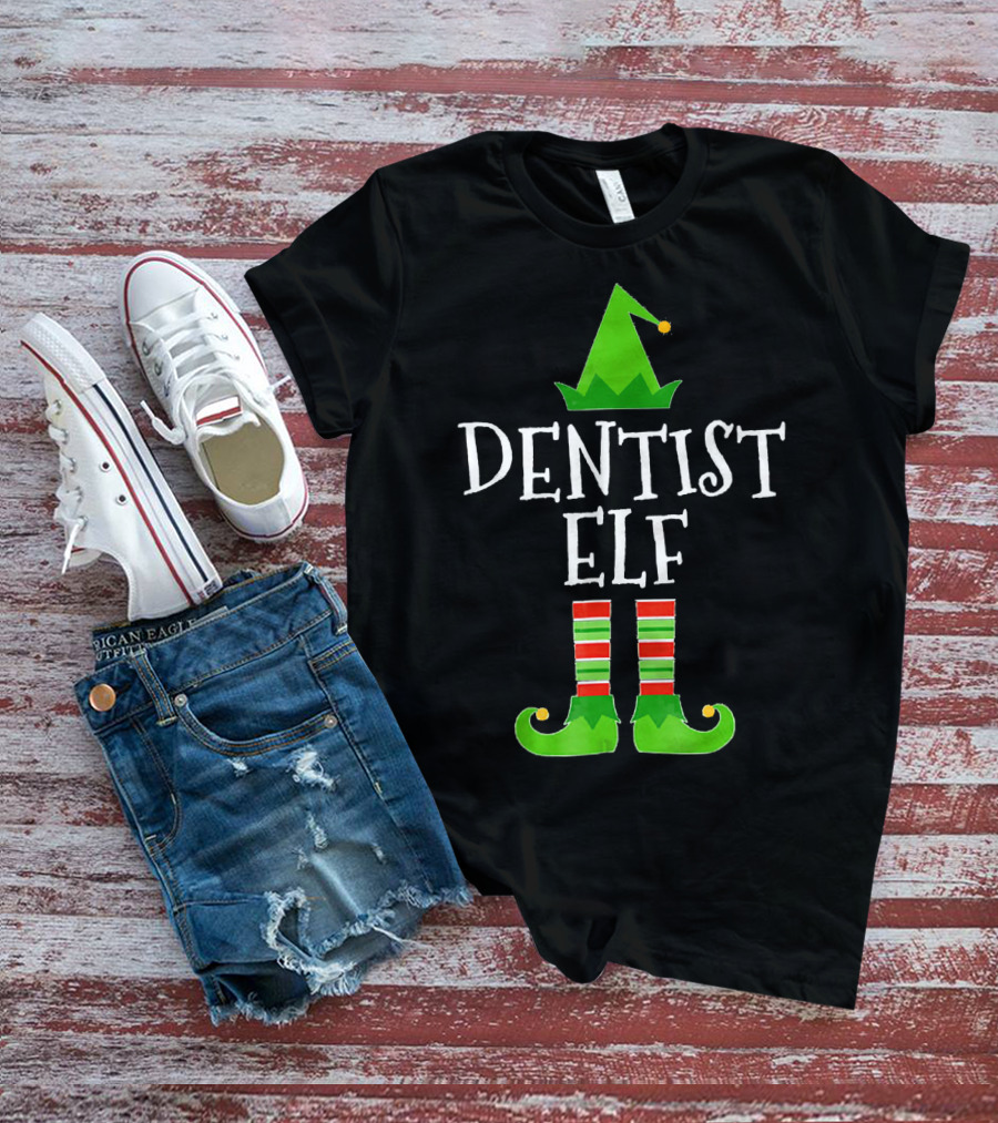 Dentist Elf Funny Christmas Holiday Dental T-Shirt