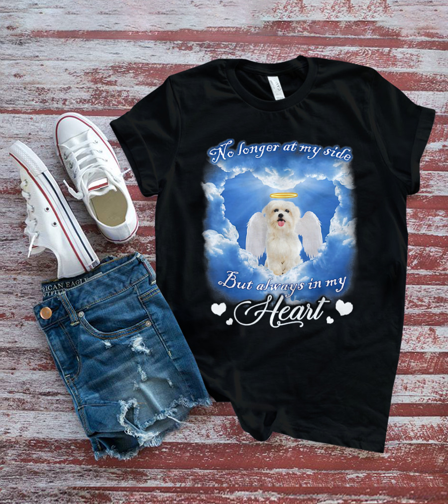 No Longer At My Side But Always In My Heart Dog Angel Clouds T-Shirt