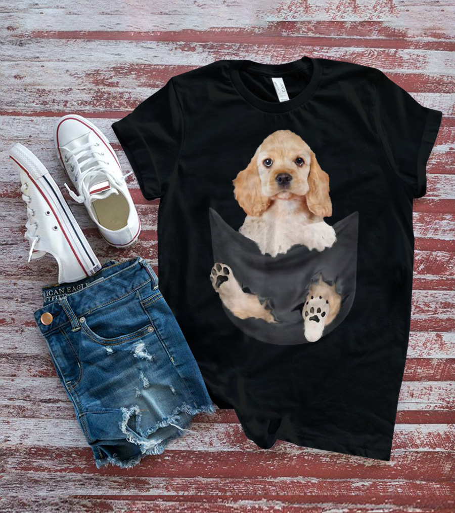 Cocker Spaniel Puppy Cute In The Pocket T-Shirt